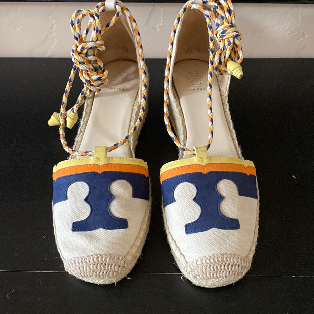 Tory Burch Monogram Espadrille Wedge Sandal